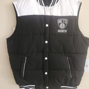 Brooklyn Nets Black and White Puffer Vest